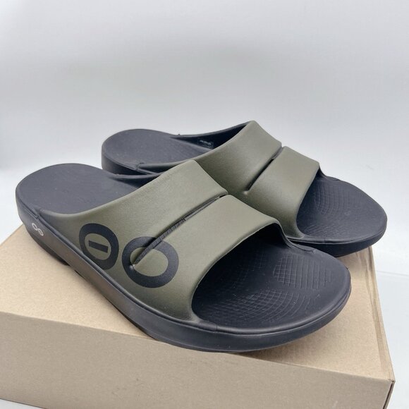 Oofos OOahh Sport Sandal Slide Tactical Green Black Waterproof Mens EU 41 US 8 - Picture 2 of 11